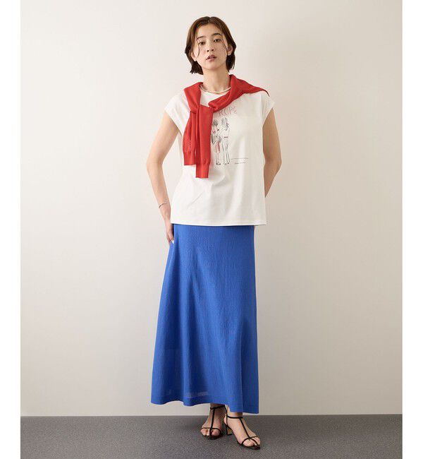 ROPE「【YUKO SAEKI for ROPE&rsquo;・コラボレーション】フレンチスリーブプリントTシャツ/イージーケア」|Tシャツ・カットソー|