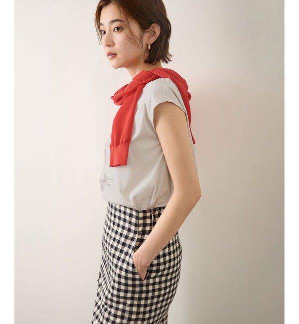 ROPE「【YUKO SAEKI for ROPE&rsquo;・コラボレーション】フレンチスリーブプリントTシャツ/イージーケア」|Tシャツ・カットソー|