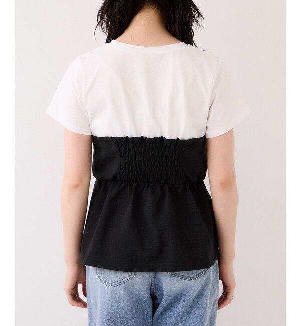 VIS「【WEB限定】美easyリネンライクシャーリングビスチェドッキングトップス/イージーケア・接触冷感」|Tシャツ・カットソー|