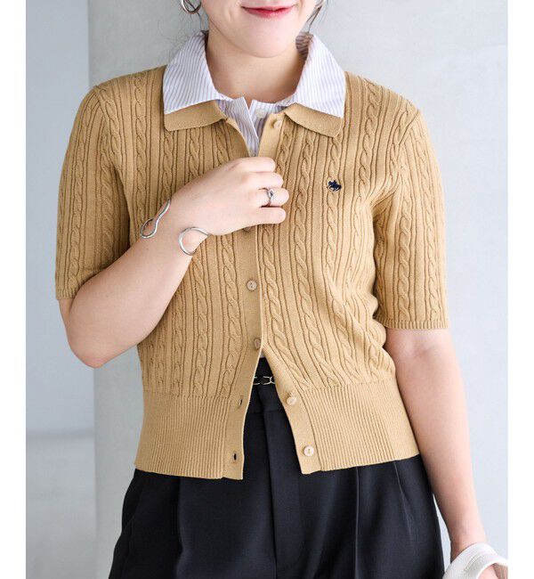 VIS「【POLO BCS】VIS別注ケーブルドッキング衿付きカーディガン」|カーディガン|