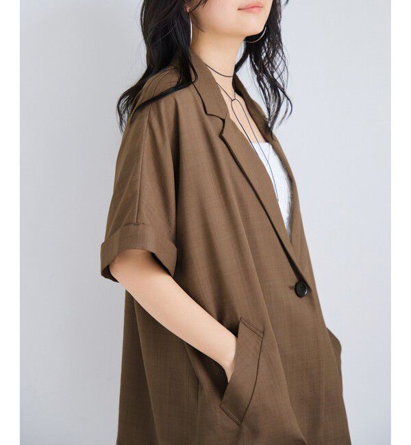 VIS「Light Airyシングルドルマンサマージャケット/UVケア・接触冷感・吸水速乾」|テーラードジャケット|