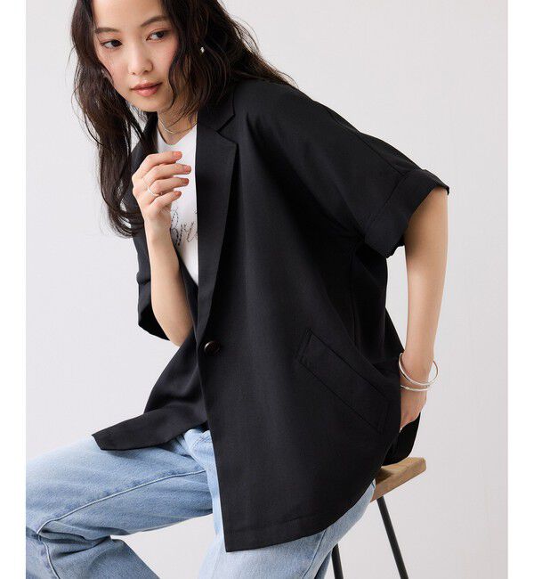 VIS「Light Airyシングルドルマンサマージャケット/UVケア・接触冷感・吸水速乾」|テーラードジャケット|