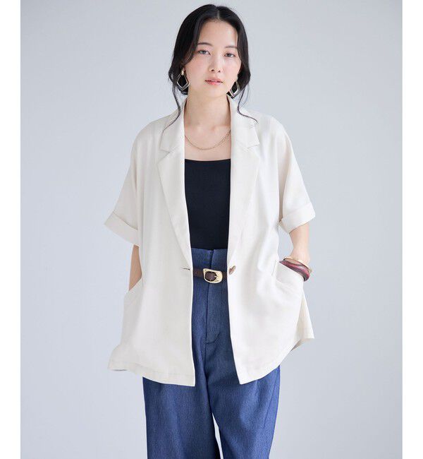 VIS「Light Airyシングルドルマンサマージャケット/UVケア・接触冷感・吸水速乾」|テーラードジャケット|