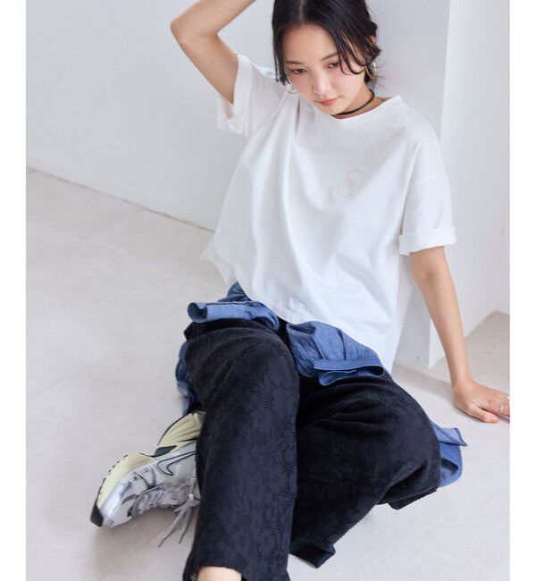 VIS「ボクシークロップド刺繍Tシャツ」|Tシャツ・カットソー|