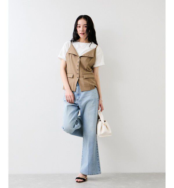 VIS「ボクシークロップド刺繍Tシャツ」|Tシャツ・カットソー|