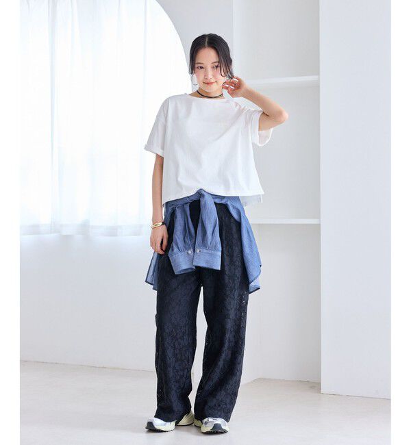 VIS「ボクシークロップド刺繍Tシャツ」|Tシャツ・カットソー|