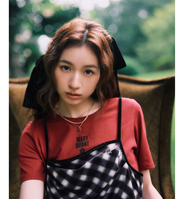 VIS「【MARY QUANT&times;VIS】コンパクトTシャツ」|Tシャツ・カットソー|ワイン(66)