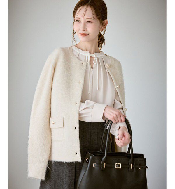 Rope&rsquo;Picnic「【前後2WAY】【WEB限定カラー】配色リボンブラウス/通勤対応」|シャツ・ブラウス|
