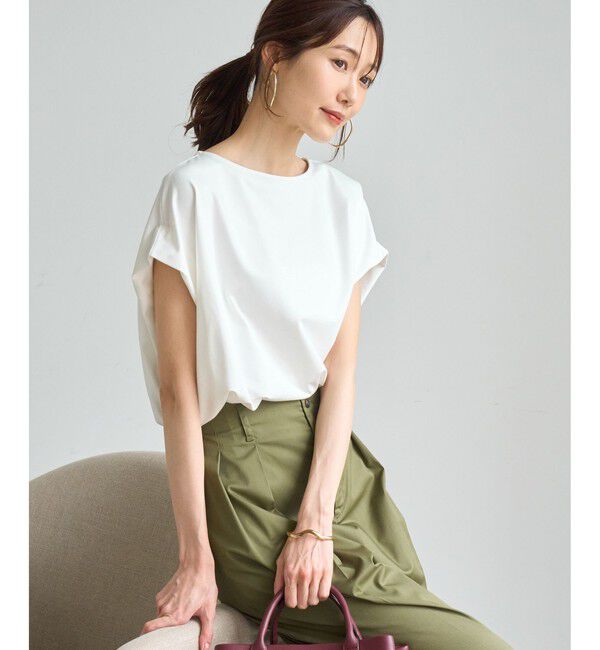 Rope&rsquo;Picnic「【ベストヒット】二の腕すっきり見えカットトップス/UV・接触冷感・吸水速乾」|Tシャツ・カットソー|