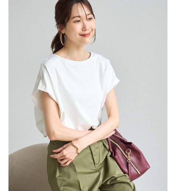 Rope&rsquo;Picnic「【ベストヒット】二の腕すっきり見えカットトップス/UV・接触冷感・吸水速乾」|Tシャツ・カットソー|