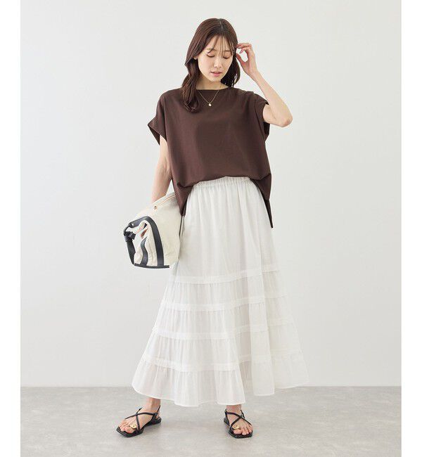 Rope&rsquo;Picnic「【ベストヒット】二の腕すっきり見えカットトップス/UV・接触冷感・吸水速乾」|Tシャツ・カットソー|