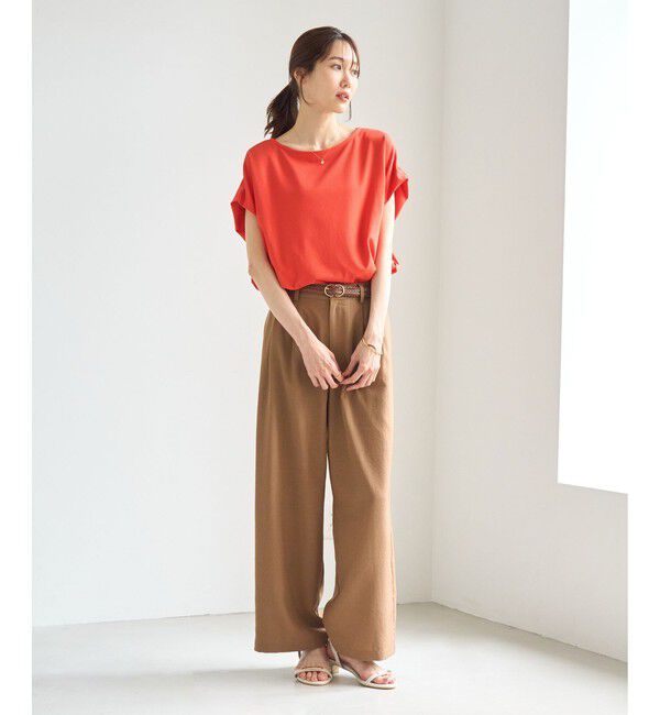 Rope&rsquo;Picnic「【ベストヒット】二の腕すっきり見えカットトップス/UV・接触冷感・吸水速乾」|Tシャツ・カットソー|