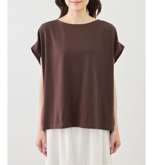 Rope&rsquo;Picnic「【ベストヒット】二の腕すっきり見えカットトップス/UV・接触冷感・吸水速乾」|Tシャツ・カットソー|
