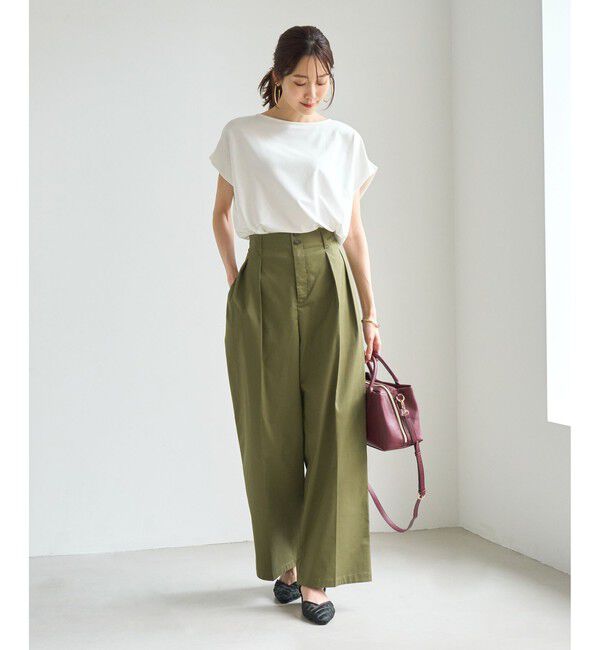 Rope&rsquo;Picnic「【ベストヒット】二の腕すっきり見えカットトップス/UV・接触冷感・吸水速乾」|Tシャツ・カットソー|