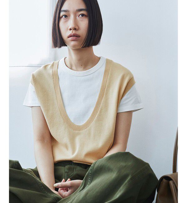 ADAM ET ROPE'「レイヤードプルオーバー」|Tシャツ・カットソー|ベージュ系(28)