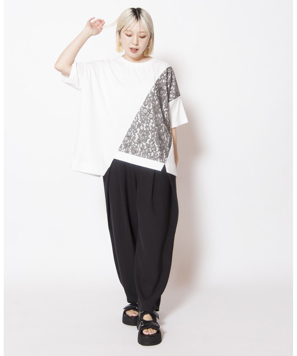  「レース切替Tシャツ」|Tシャツ・カットソー|