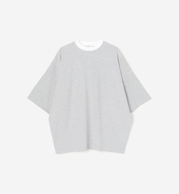 handvaerk「handvaerk | 60/2 ビッグクルーネックTシャツ STRIPE MEN」|Tシャツ・カットソー|