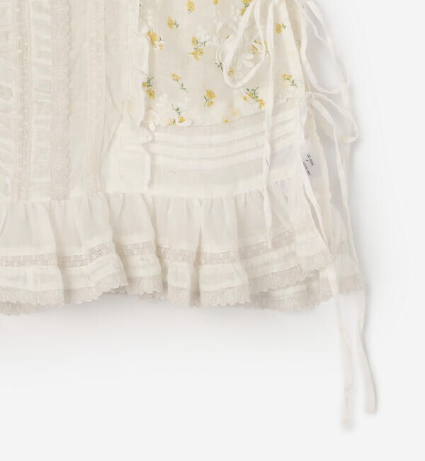  「crinkle crinkle crinkle | シアーフラワー ベストブラウス WOMEN」|シャツ・ブラウス|