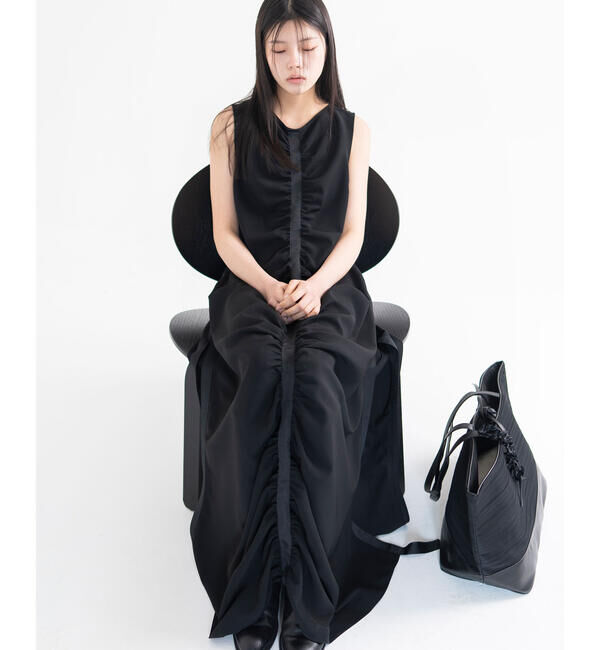  「eunoia｜シャーリング ロングワンピース WOMEN」|ワンピース|