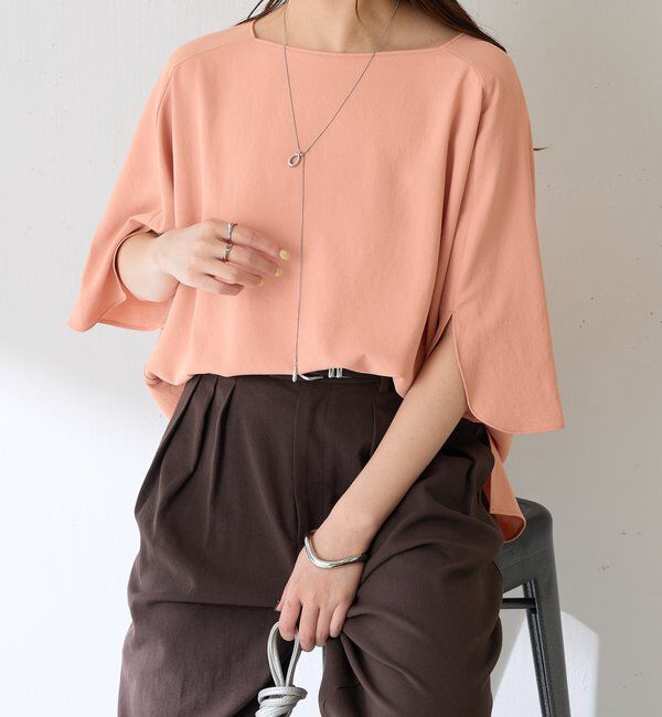 「《接触冷感/UVカット/体型カバーに◎》ジャージスクエアブラウス」|シャツ・ブラウス|