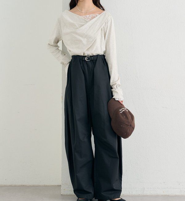  「レースドッキングオフショルロンT」|Tシャツ・カットソー|