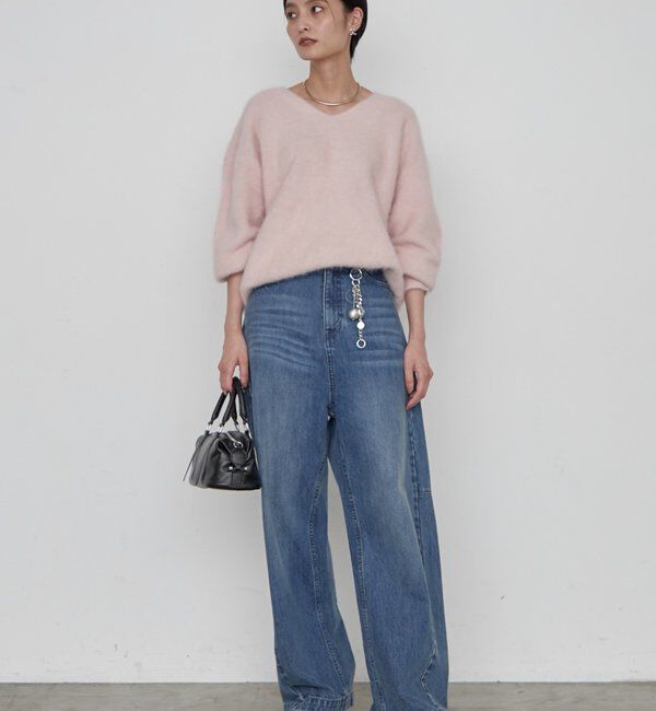  「《極上の肌触り》ファーカシミヤVニット」|ニット・セーター|