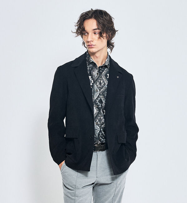 ABAHOUSE「綾スウェード ストレッチ ジャケット」|その他|ブラック