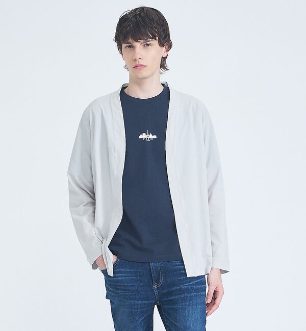 ABAHOUSE「【接触冷感】メッシュ ボタンレス カーディガン」|カーディガン|グレージュ