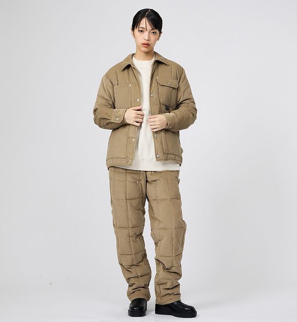 ABAHOUSE「【TAION / タイオン】セットアップ対応ワーク コーデュロイ&times;ダウンシャツ」|ブルゾン・スタジャン|