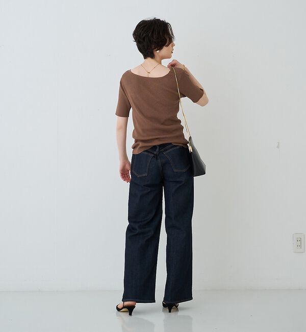 Rouge vif「【一部店舗 / WEB限定】ハーフスリーブドレープリブニット」|ニット・セーター|