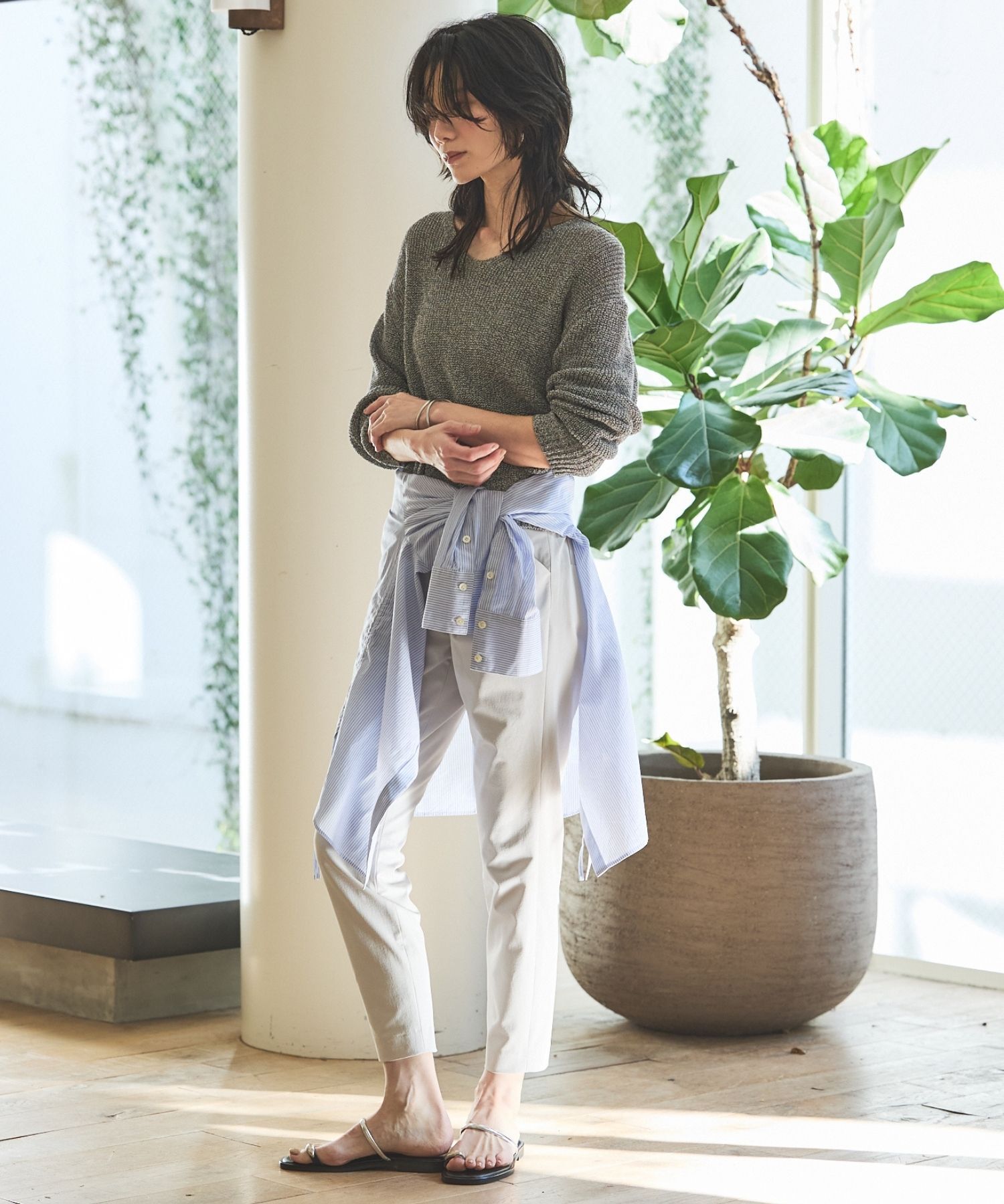 qualite「【愛され続ける名品パンツ！新色追加】2WAYストレッチタックパンツ」|その他|