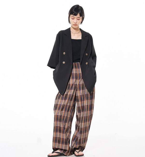 NOMINE「【セットアップ対応】チェック タックパンツ」|その他|