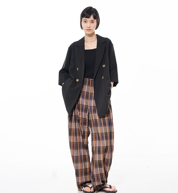 NOMINE「【セットアップ対応】チェック タックパンツ」|その他|