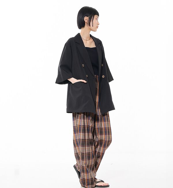 NOMINE「【セットアップ対応】チェック タックパンツ」|その他|