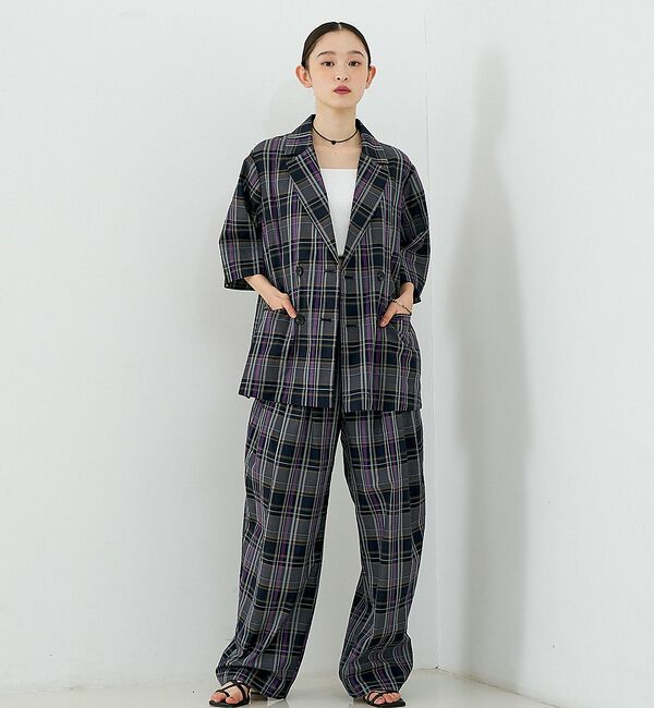 NOMINE「【セットアップ対応】チェック タックパンツ」|その他|