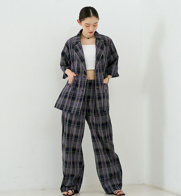 NOMINE「【セットアップ対応】チェック タックパンツ」|その他|