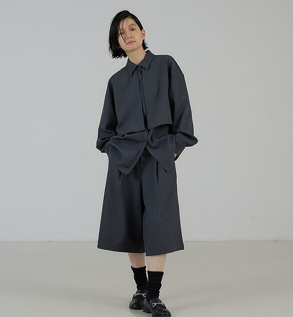 NOMINE「チェック/オックス ロングヨーク オーバーサイズ シャツ｜ユニセックス セットア」|シャツ・ブラウス|