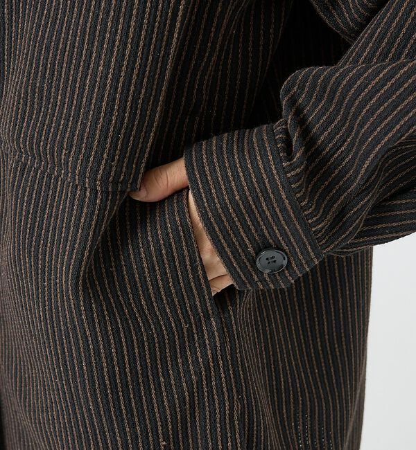 NOMINE「【セットアップ対応】フラップポケット オーバーシャツジャケット｜ピンストライプ/」|シャツ・ブラウス|
