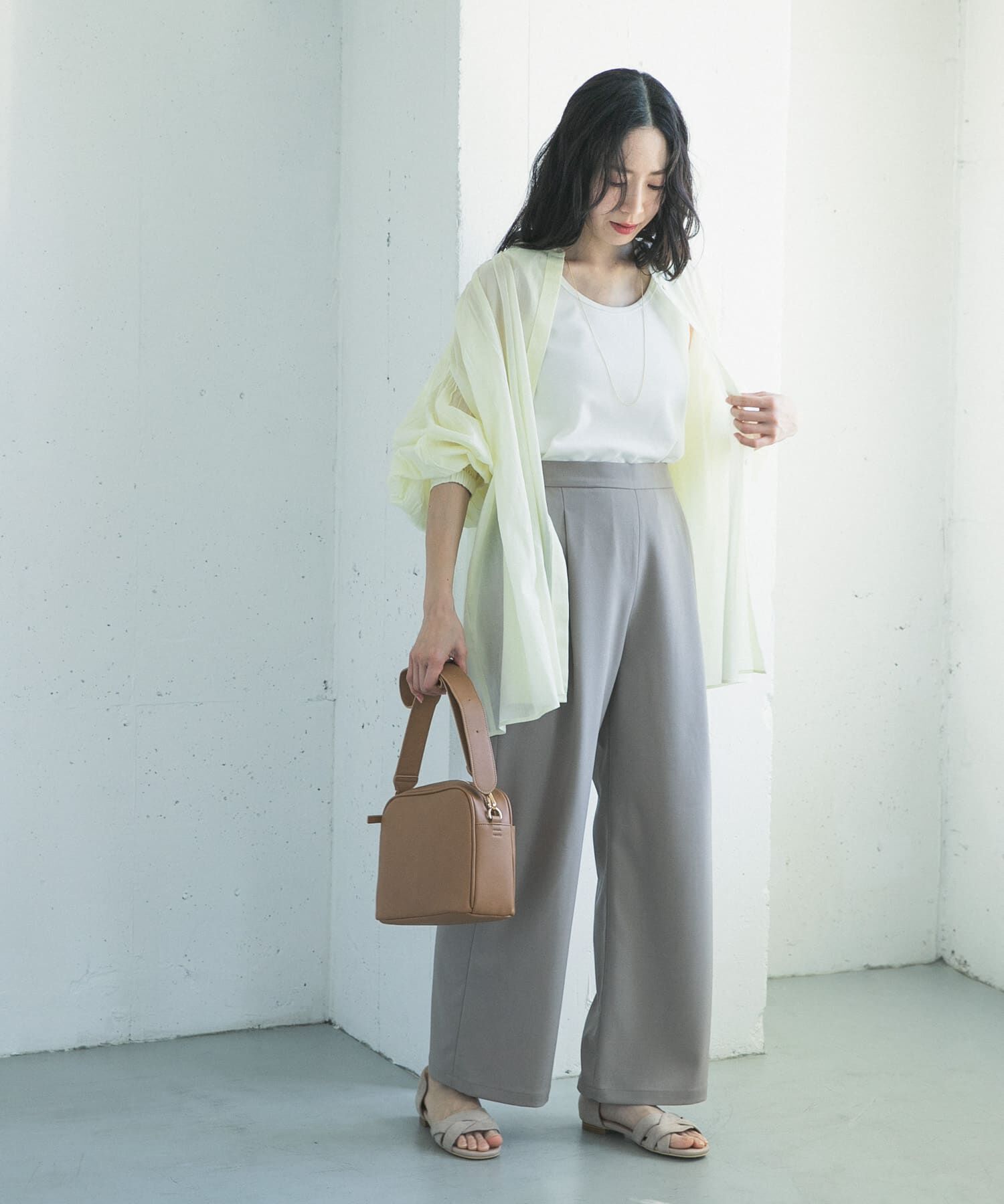 URBAN RESEARCH DOORS「コットンボイルギャザーブラウス」|シャツ・ブラウス|