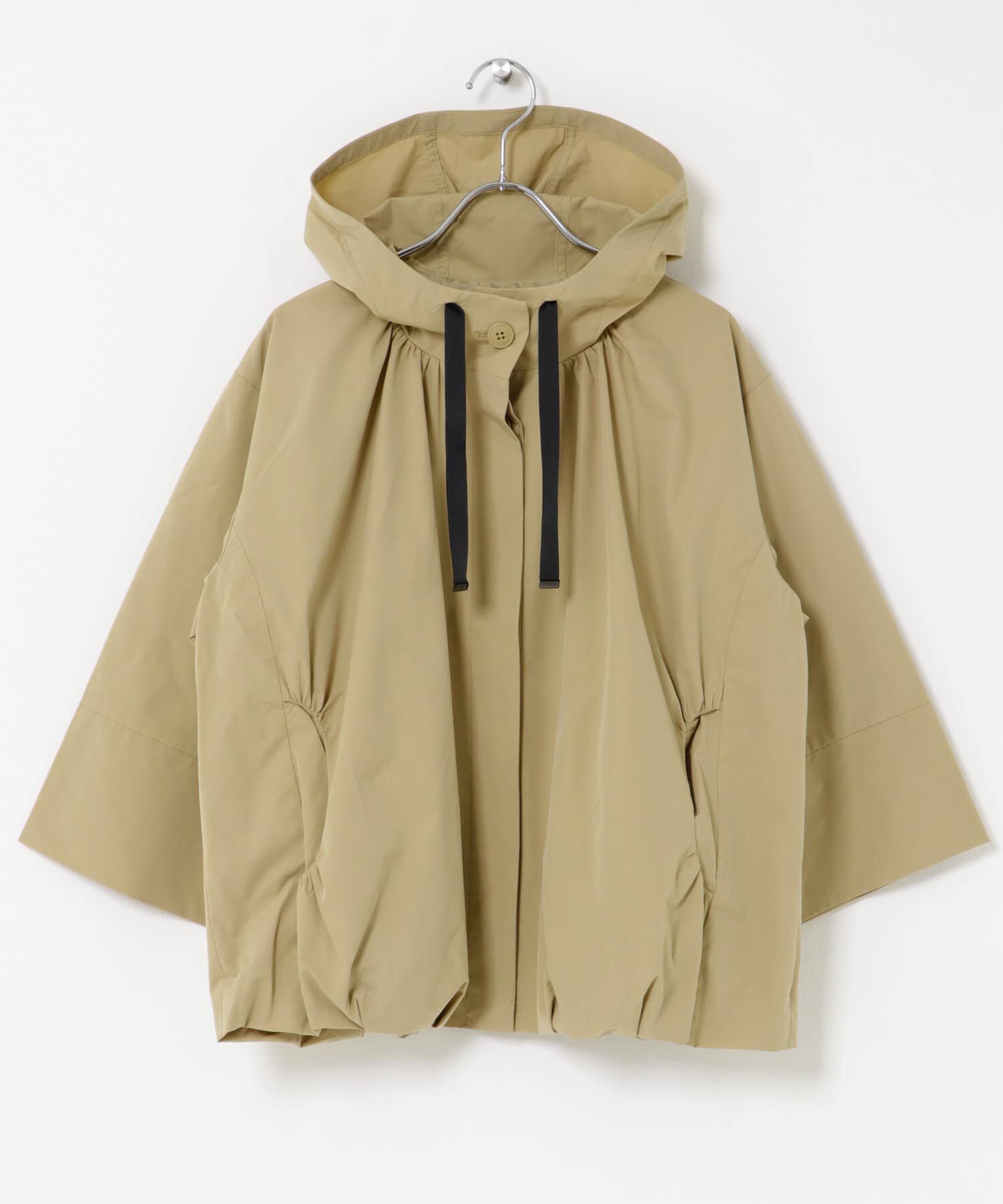 URBAN RESEARCH DOORS「バルーンフードジャケット」|ノーカラーコート|