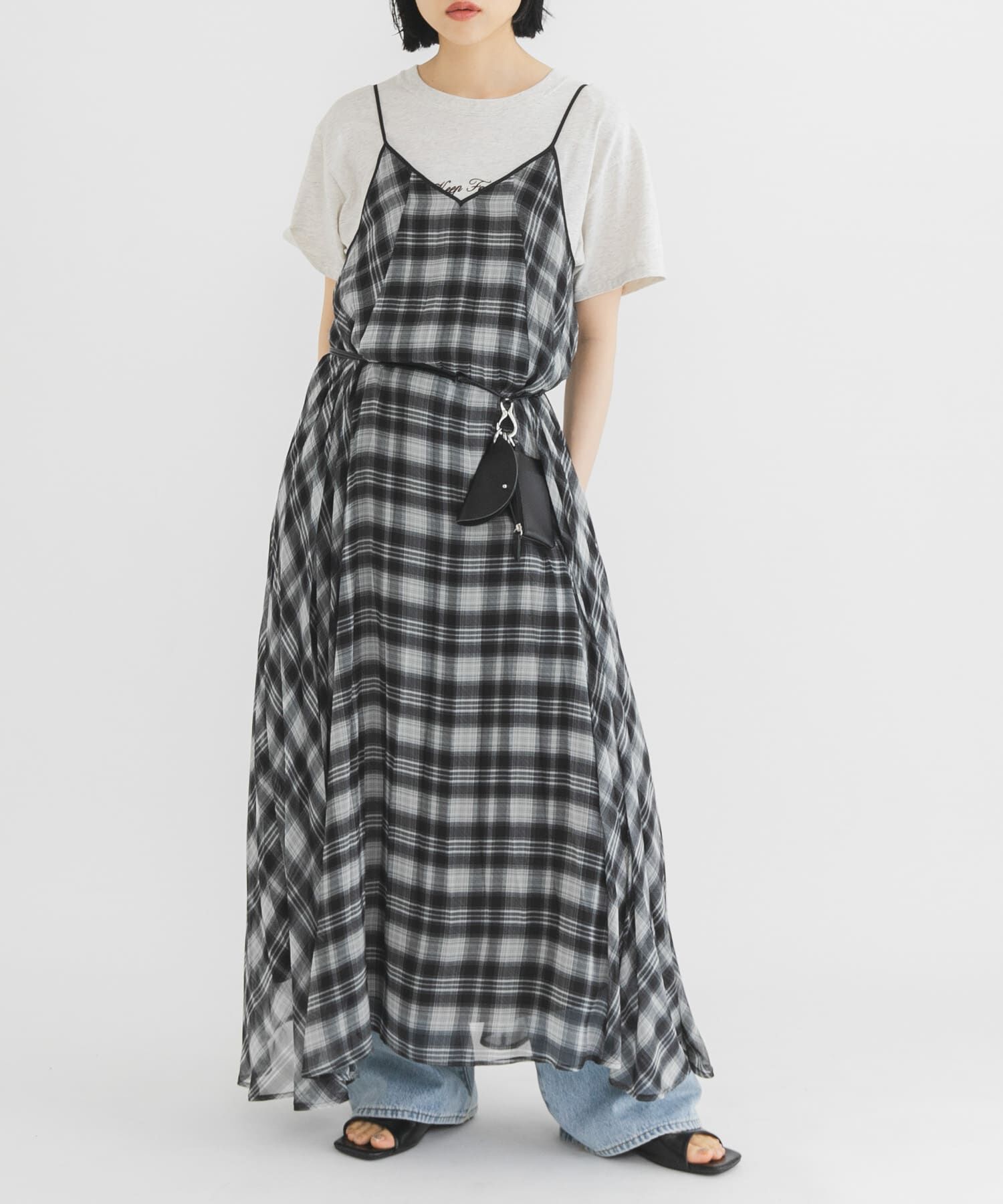  「チェックプリーツキャミワンピース」|その他|