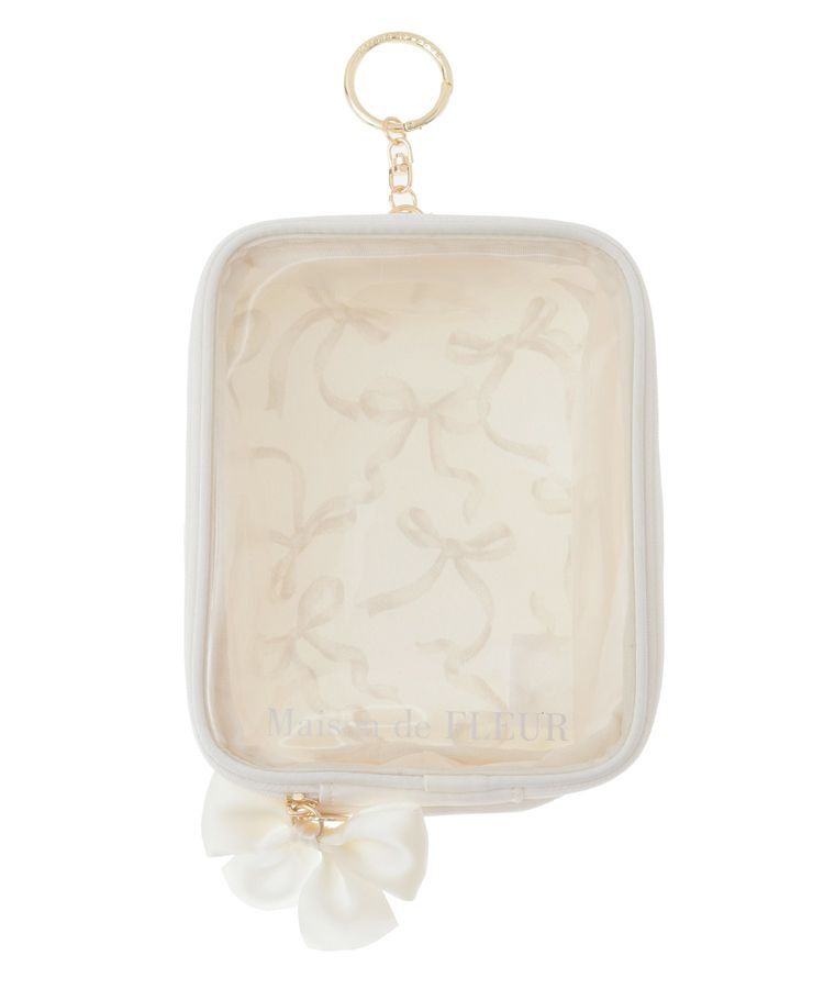 Maison de FLEUR「【5色展開】リボンプリントクリアポーチ」|ポーチ|