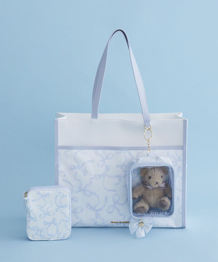 Maison de FLEUR「【5色展開】リボンプリントクリアポーチ」|ポーチ|