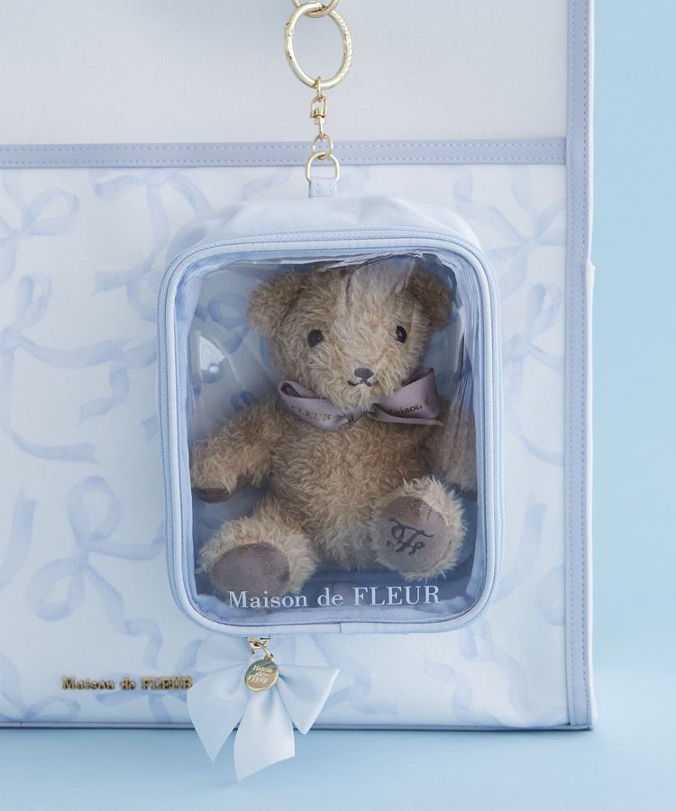 Maison de FLEUR「【5色展開】リボンプリントクリアポーチ」|ポーチ|