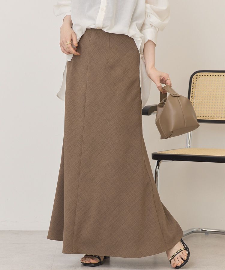 AMERICAN HOLIC「【接触冷感・イージーケア】リネンライクマーメイドスカート」|スカート|Brown