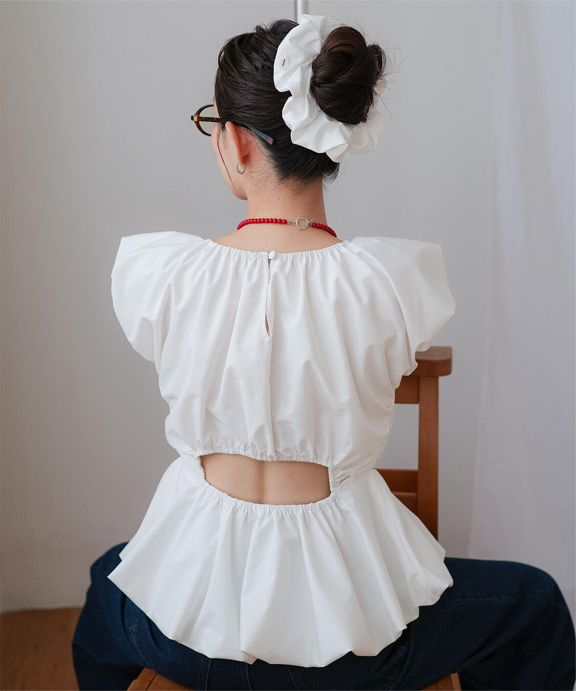 miette「シュシュセットバルーンブラウス」|シャツ・ブラウス|ホワイト