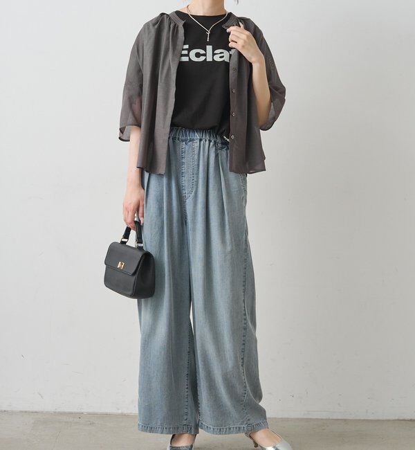  「シルケットロゴプリント&times;刺繍Tシャツ」|Tシャツ・カットソー|