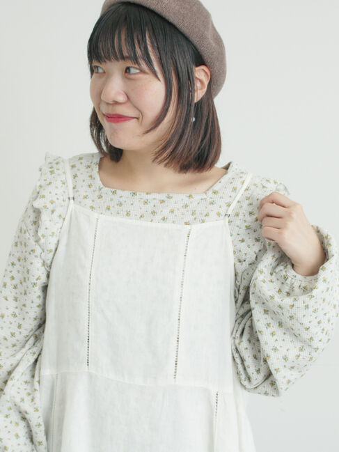 Samansa Mos2「ワッフルローズ柄前後2WAYカットソー」|Tシャツ・カットソー|グレー