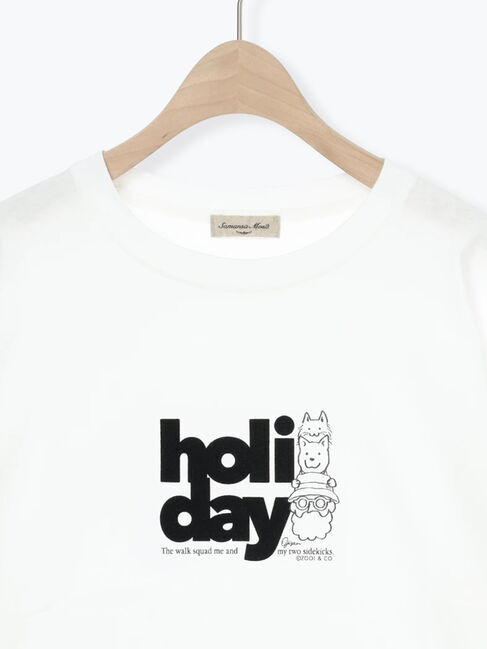 Samansa Mos2「ヴィンテージ風天竺おじさんフロッキープリントTシャツ」|Tシャツ・カットソー|