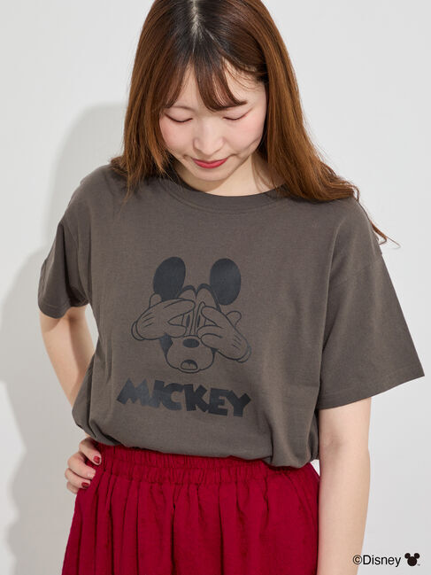 Samansa Mos2「【Disney】ミッキーマウス/プリントTシャツ」|Tシャツ・カットソー|